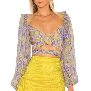 FOR LOVE AND LEMONS MAUI WRAP CROP TOP SIZE SMALL